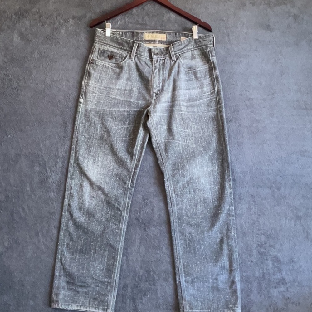 GUESS LOS ANGELES LINCOLN SLIM STRAIGHT GRAY JEANS PANTS SZ 34X28
